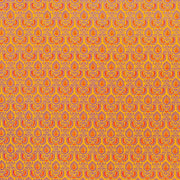 Die Marke ☆ zeigt ein leuchtend orange-gelbes Blumenmuster auf rosafarbenem Nepalpapier, das sich symmetrisch wiederholt - ideal für Handarbeiten oder Geschenkverpackungen.