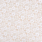 Cremefarbene Nepalpapiere von ☆ mit einem zarten floralen Muster aus weißen Blüten und Blättern auf Beige - perfekt für Buchbinden oder Geschenke Verpacken.