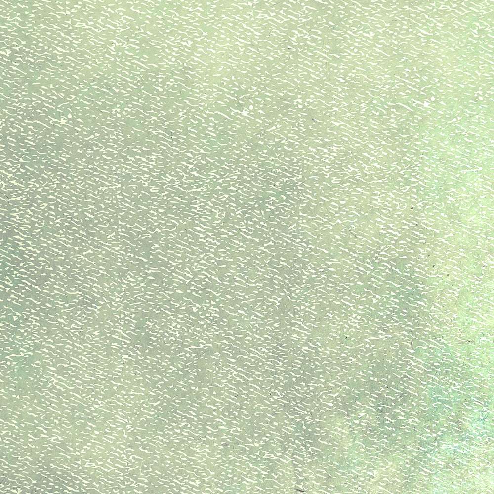 Weicher, hellgrüner, strukturierter Hintergrund mit dezentem weißem Schnörkelmuster, das an Nepalpapier von ☆ erinnert - ideal für Bastelarbeiten oder besondere Geschenkverpackungen.