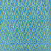 Blaues und grünes geometrisches Muster mit Rauten und Zickzack-Aqua-Formen von ☆, perfekt für Geschenkverpackungen oder um jedem Raum ein einzigartiges Flair zu verleihen.