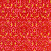 Lebendiges rotes und rosafarbenes Blumendamastmuster mit gelben Akzenten von ☆, ideal zum Buchbinden oder Verpacken von Geschenken - verleiht jedem Projekt einen kunstvollen, dekorativen Touch.