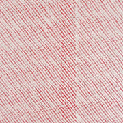 Der rot-weiße Stoff zeichnet sich durch diagonale Linien mit sich wiederholenden ovalen Mustern aus - ideal für Buchbinden oder zum Verpacken eleganter Geschenke.