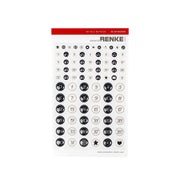 Ein Bogen Alexandra Renke Kalligrafisch Sticker Dots für die Kartengestaltung, enthält runde schwarz-weiße Klebesticker mit den Nummern 1-31 sowie Stern- und Herzsymbole.