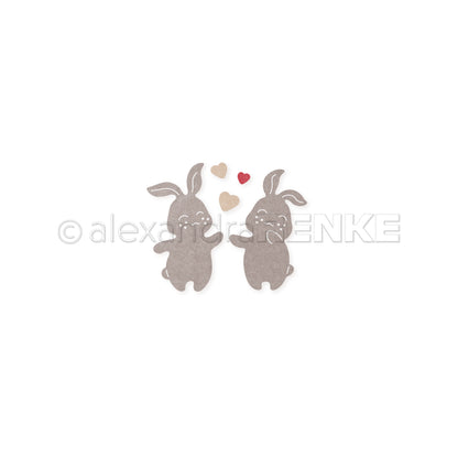 Die 'Two rabbits with hearts set'