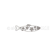 Ein blumiger Fisch von Alexandra Renke, umrandet mit floralen Mustern, die seinen Körper ausfüllen, dargestellt auf einem schlichten weißen Hintergrund.