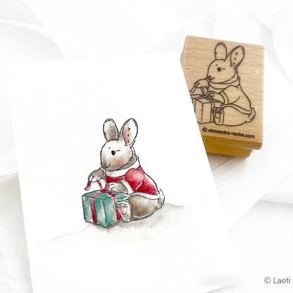 Holzstempel 'Hase Happy'