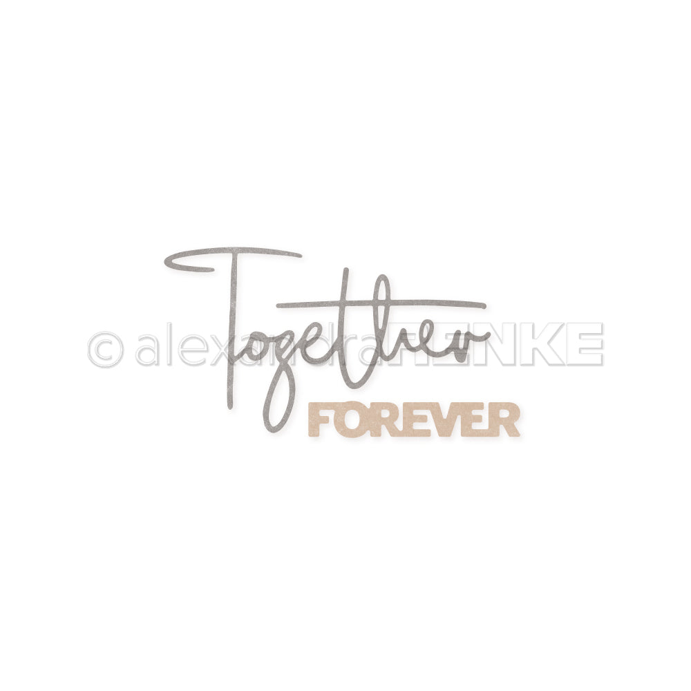 Handgeschriebenes "Together" und fettes "FOREVER" auf weißem Hintergrund von Alexandra Renke - ideal für Designpapiere oder zur Verwendung mit Stanzsystemen und Motivstanze Together Forever.