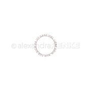 Kreisförmiger deutscher Text mit dünnem Ring, zentriert auf weißem Untergrund - ein schwaches Wasserzeichen überlagert das Bild. Ideal zur Hervorhebung von Alexandra Renke DieCut Systeme oder Motivstanze Designs.