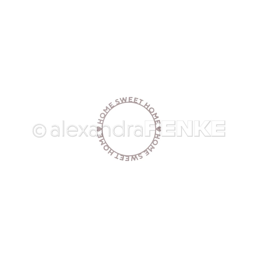 Der Schriftzug "HOME SWEET HOME" bildet einen Kreis auf weißem Grund. So entsteht ein Home sweet home Typo Kreis von Alexandra Renke - ideal für Ihr nächstes DIY-Projekt mit Ihren Stanzsystemen oder Motivstanze.