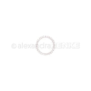 Der kreisförmige Text "FROHES FEST" wiederholt sich auf weißem Hintergrund - ideal für festliche Projekte oder zur Kombination mit Ihrer Motivstanze Frohes Fest und den DieCut Systemen von Alexandra Renke.