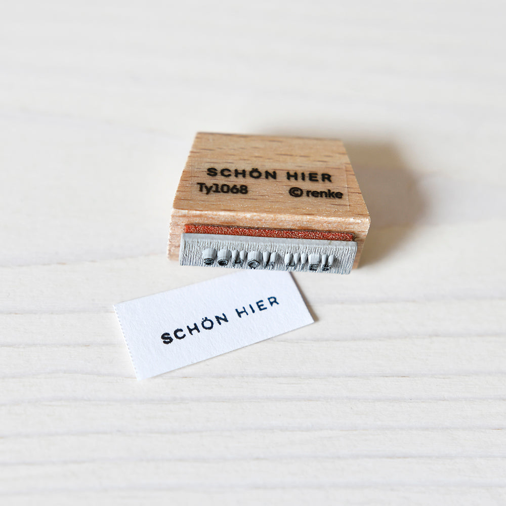 Holzstempel 'Mini Typo - Schön hier'