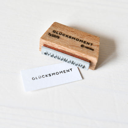 Holzstempel 'Mini Typo - Glücksmoment'