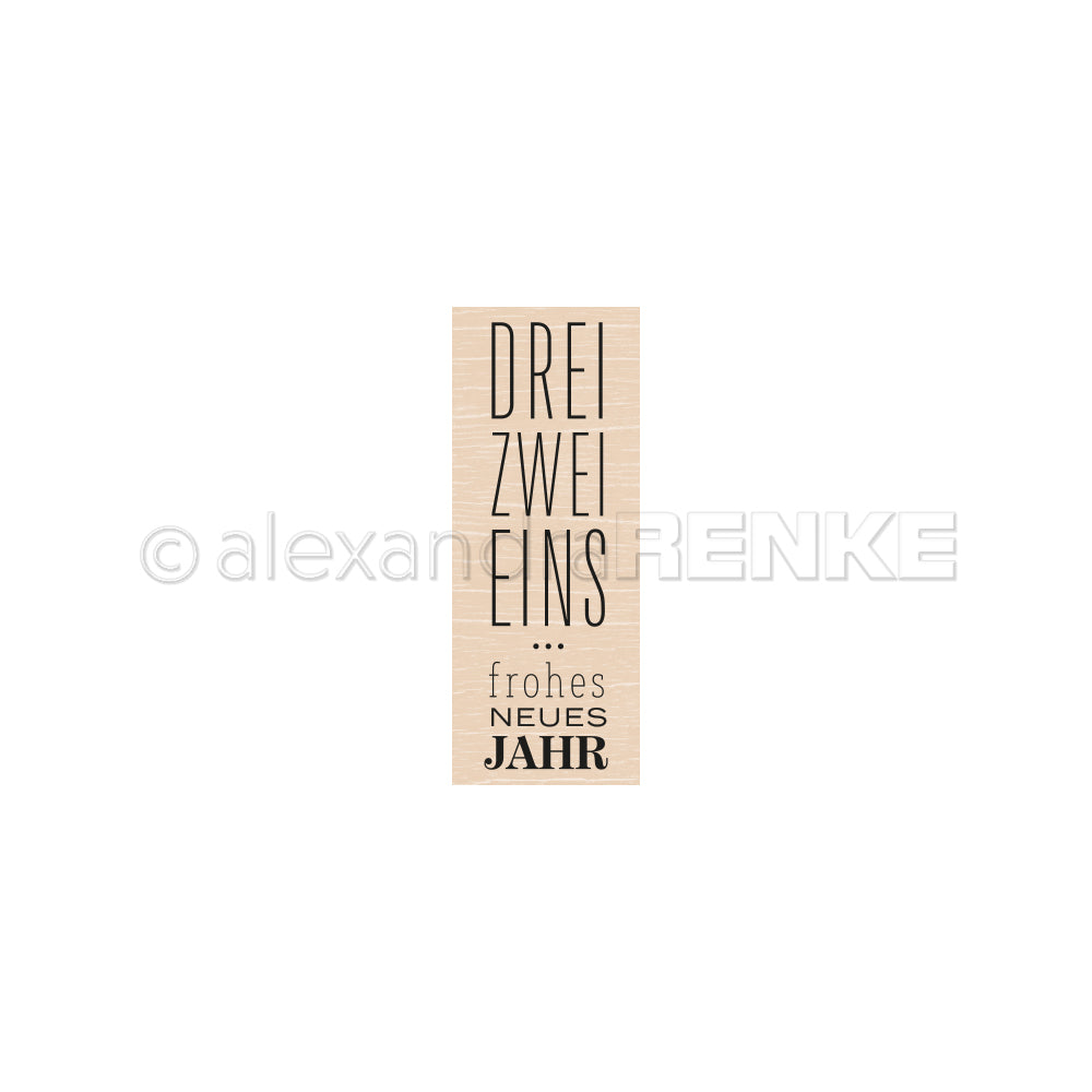 Holzstempel 'Drei, zwei, eins'