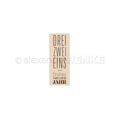 Holzstempel 'Drei, zwei, eins'