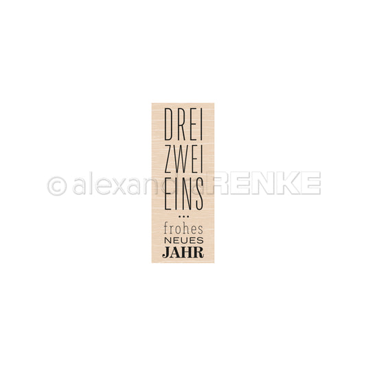 Holzstempel 'Drei, zwei, eins'