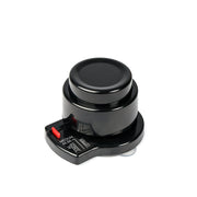 Der Alexandra Renke Dosenöffner aus schwarzem Kunststoff verfügt über einen runden Knopf und beschriftete Soft-, Medium- und Leather-Einstellungen - perfekt für Ihr nächstes Buchbindeprojekt oder als Stanzer für Bindescheiben zum einfachen Lochen.