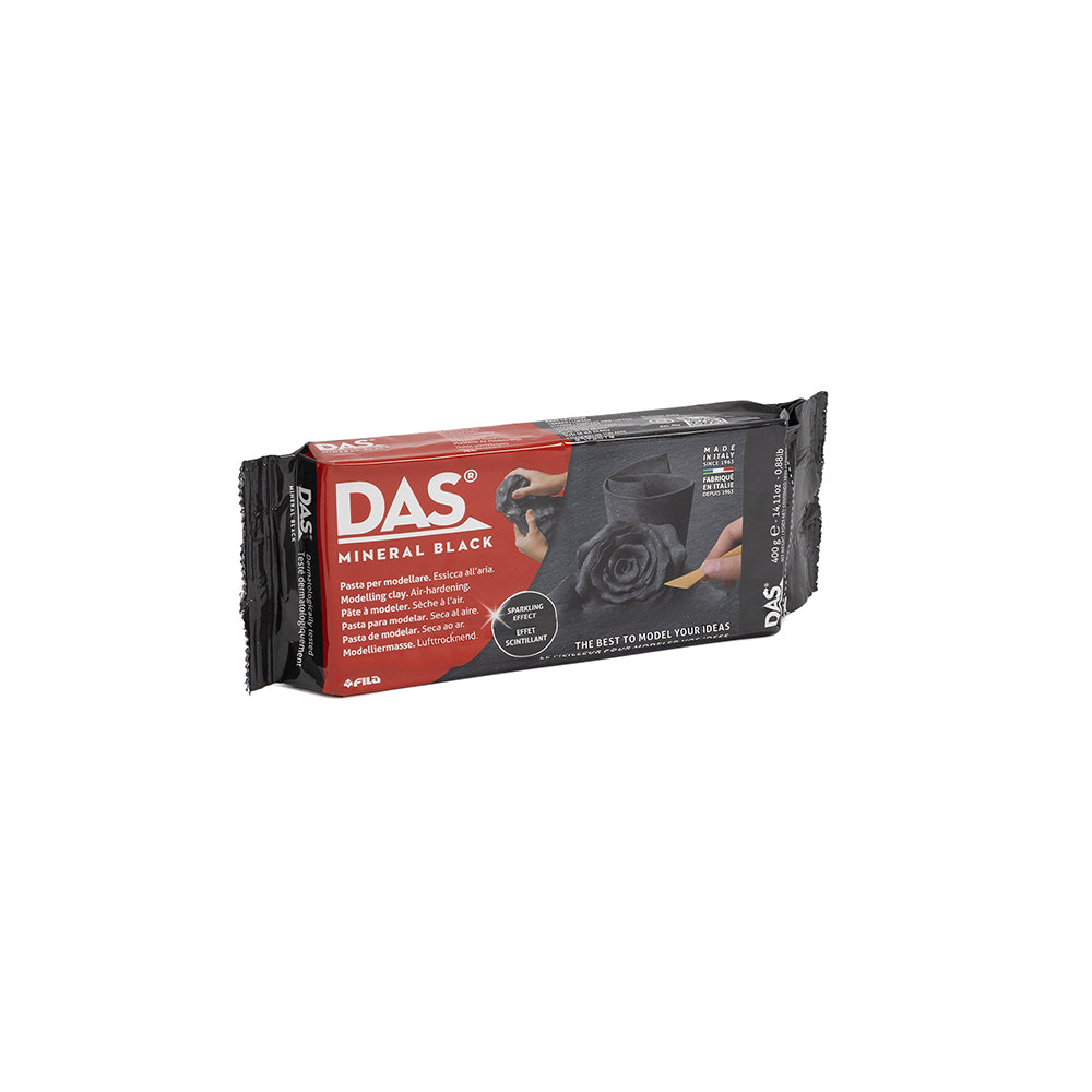 Eine 400-g-Packung schwarze, lufttrocknende DAS-Modelliermasse.