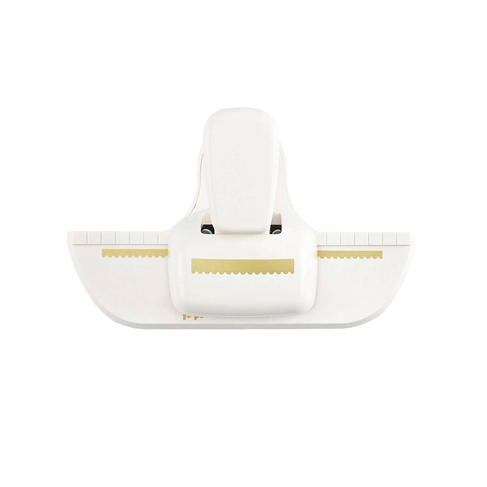 Weißer Kunststoff-Clip für Chipstüten von Vaessen-Creative, mit Griff, auf weißem Hintergrund - perfekt zum Organisieren von Bastelwerkzeug oder zum Verschließen von Bastelmaterial.