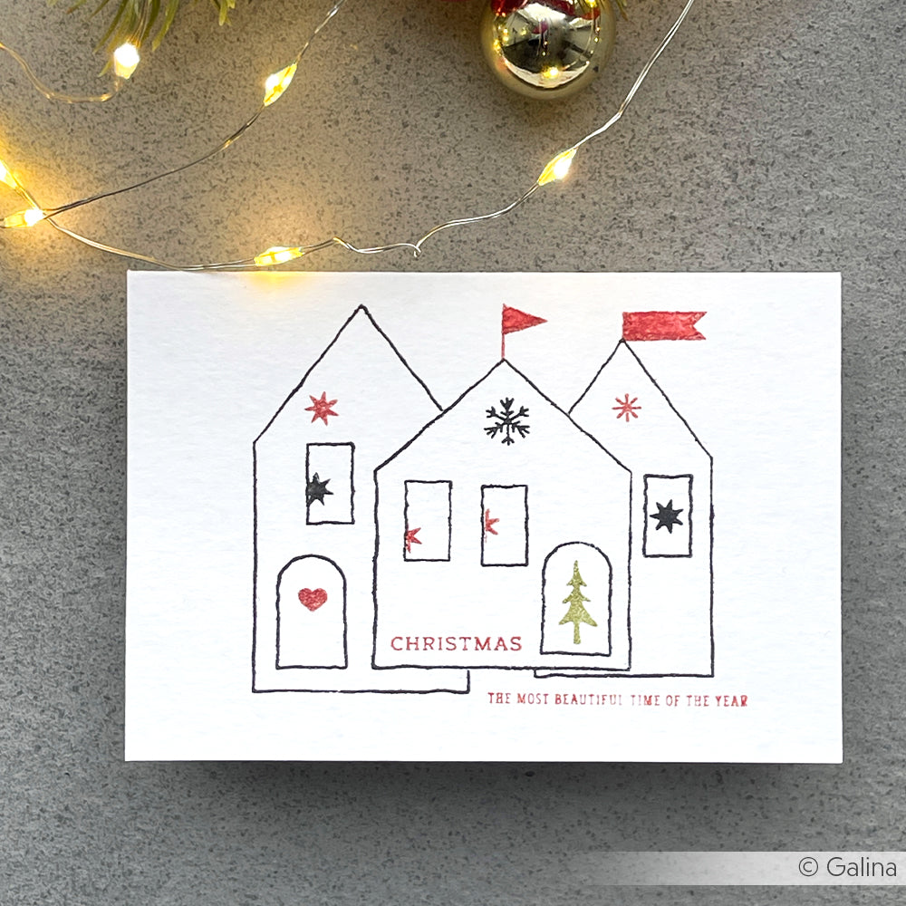 Clear Stamp 'Xmas houses'