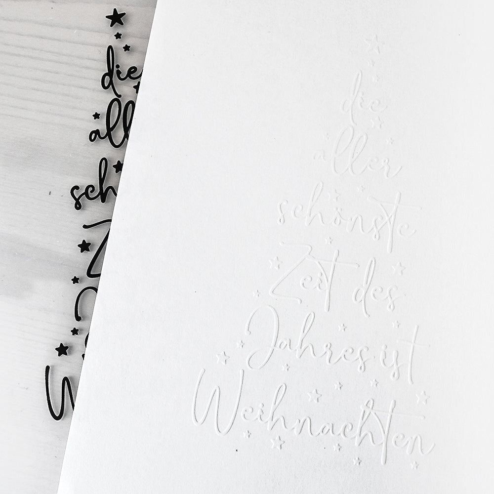 Embossing Folder 'Typo Tanne Schönste Zeit'