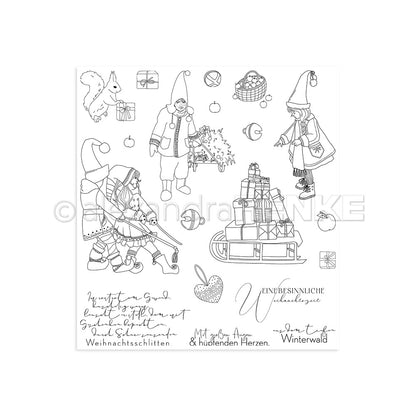 Clear Stamp 'Kinder mit Weihnachtsschlitten'