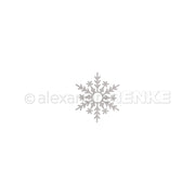 Das graue Schneeflocken-Symbol von Alexandra Renke, zentriert auf weißem Hintergrund, eignet sich perfekt, um Ihren Designpapieren einen winterlichen Touch zu verleihen oder Ihre DieCut-Systeme-Projekte aufzuwerten.
