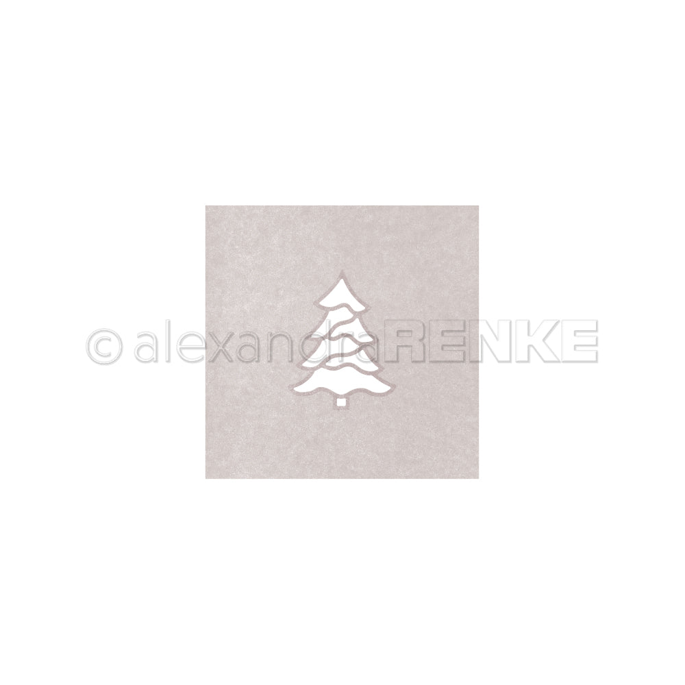 Zentriertes, minimalistisches Weihnachtsbaum-Symbol von Alexandra Renke, mit klaren Linien auf hellem, quadratischem Hintergrund - ideal für Dies oder als Motivstanze Tanne in modernen Stanzsystemen.