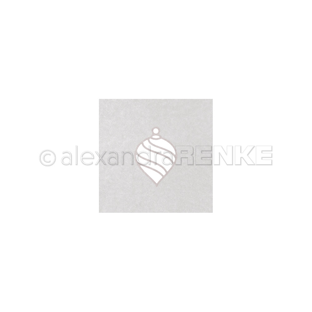 Minimalistische Strichzeichnung einer Weihnachtskugel (Motivstanze Baumkugel) auf Hellgrau von Alexandra Renke, perfekt für DieCut Systeme oder Stanzen für Designpapier.