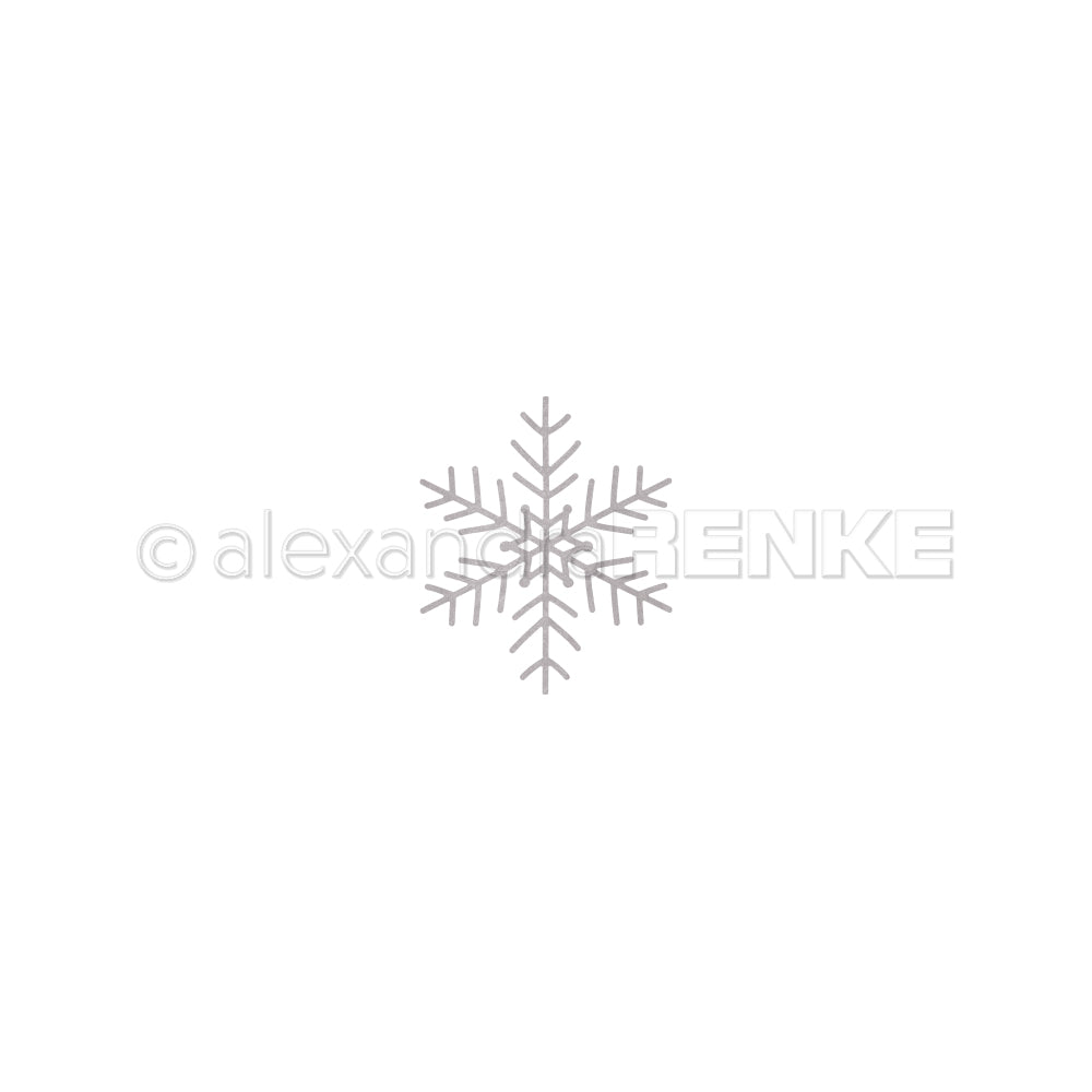 Schlichtes graues Schneeflocken-Symbol auf weißem Grund, perfekt für Alexandra Renke DieCut Systeme oder um Ihren Alexandra Renke Designpapieren winterlichen Charme zu verleihen.