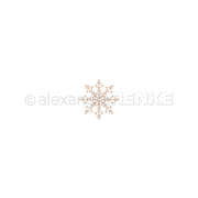 Ein einzelnes, beiges Symbol „Motivstanze Schneeflocke“, zentriert über dem Wasserzeichen „alexandra RENKE“.