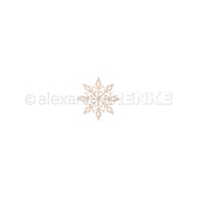 Ein hellbraunes „Motivstanze Schneeflocke“-Symbol mit dem alexaRENKE-Logo als Wasserzeichen.
